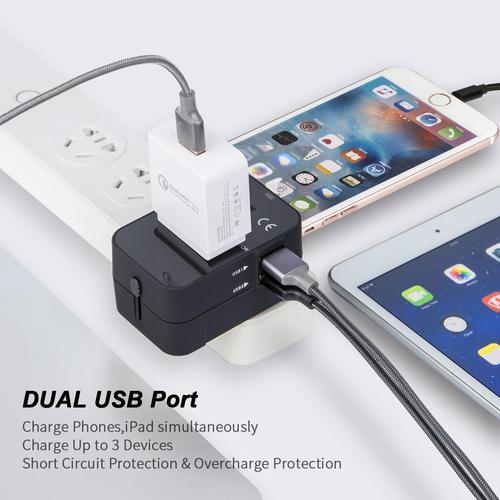 Universal Travel Adapter With 2 USB Ports