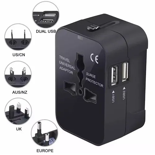 Universal Travel Adapter With 2 USB Ports