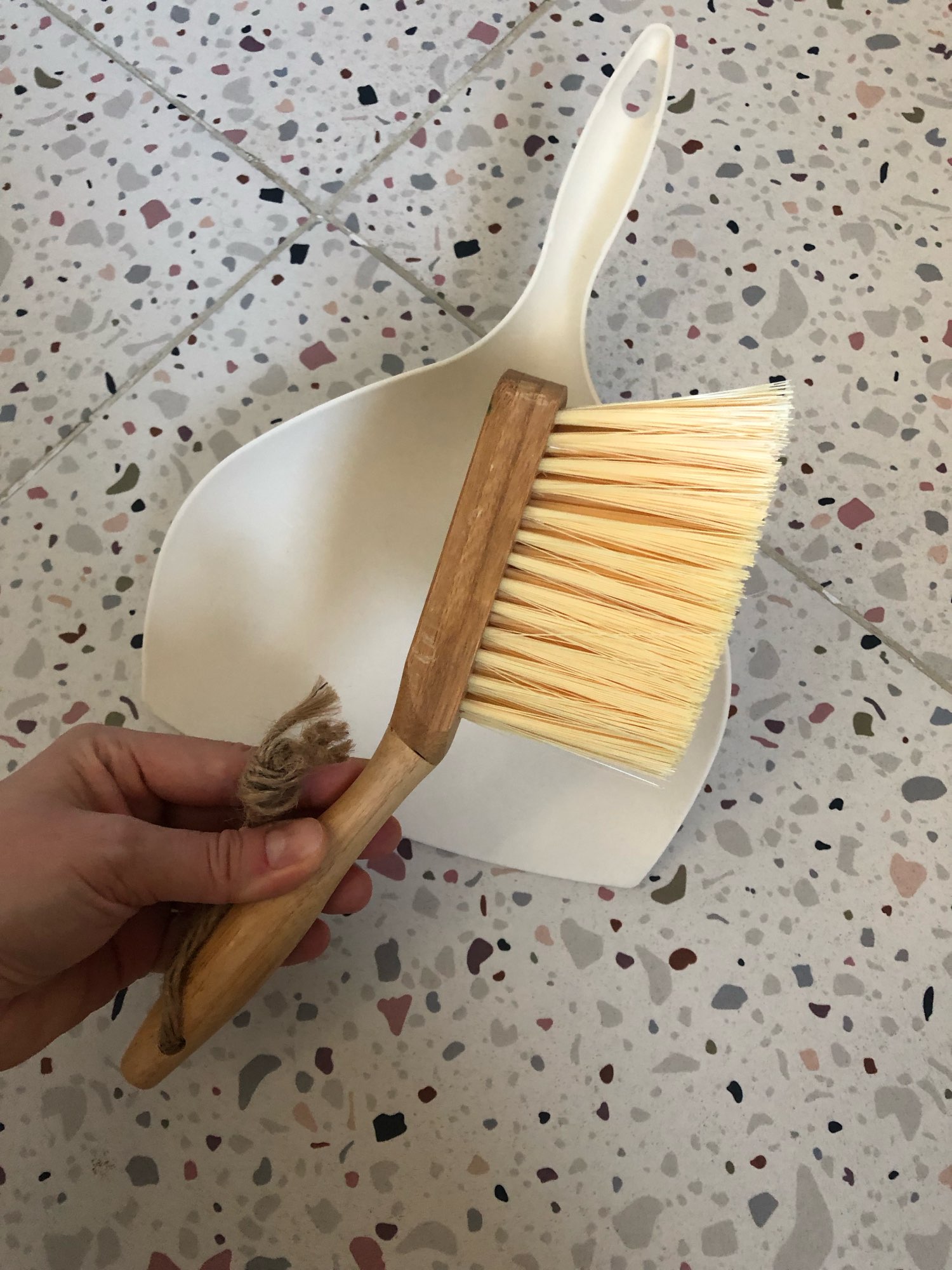 Mini Broom and Dustpan Set With Bamboo Handle photo review