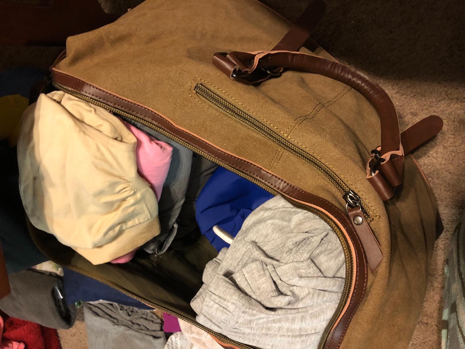 Waxed Canvas Leather Weekender Bag Waterproof Travel Duffels photo review