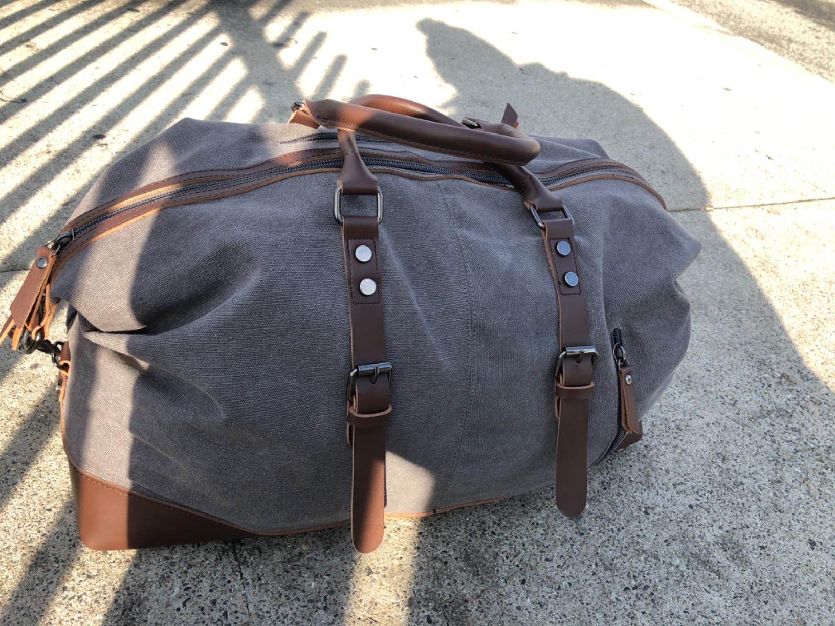 Waxed Canvas Leather Weekender Bag Waterproof Travel Duffels photo review